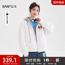 街潮刺绣假两件连帽夹克女装 美式 513703 冬季 三福宽松外套2025新款