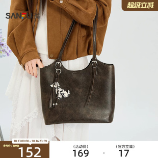 【预】三福挎包冬季简约复古风筝包宽肩带大容量HOBO女包533573