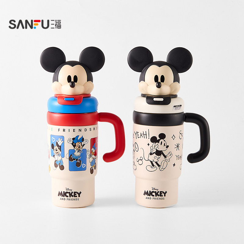 三福迪士尼米奇冰霸不锈钢杯750ML 饮水杯保温杯847877