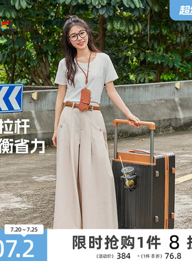 三福24寸宽拉杆字母出差旅行时尚大容量行李箱密码箱843859