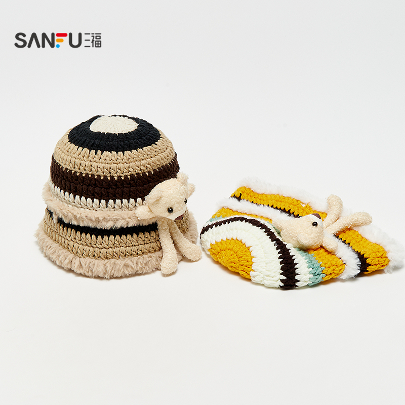 三福手钩小熊桶帽西瓜帽 可爱趣味时尚服饰配件配饰帽子 847595