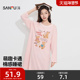 三福女春季 圆领卡通睡衣裙 趣味多巴胺宽松柔软家居服515122