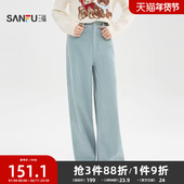 子女装 三福裤 513372 宽松阔腿裤 高腰灯芯绒休闲裤 子女2025新款 冬季