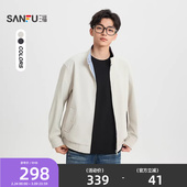 哈林顿工装 男士 夹克都市刺绣翻领条纹外套518756 新款 三福2026春季