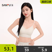 内搭515006 简约柔软透气修身 三福女夏季 V领蕾丝裹胸吊带背心