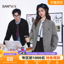 新款 毛衫 彩扣刺绣开衫 休闲宽松针织衫 毛衣男时尚 三福2025秋冬季