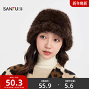 三福基础简约渔夫帽 氛围感服饰配件配饰帽子850302 气质时尚