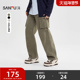 男士 打褶大口袋工装 休闲裤 三福2026春季 宽松橡筋腰长裤 515664