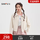 三福外套女2026新款 519913 高级感小个子宽松夹克上衣女装 春季 时尚