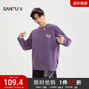 街头潮流圆领宽松上衣510044 印花蜡染卫衣 三福2025冬季 男士