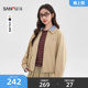 撞色翻领兜摆卡其色夹克女装 三福外套2026新款 美式 时尚 514442 春季