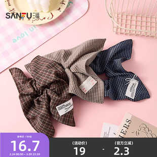 三福格子方圈发束单个 甜美复古发饰配饰头饰发圈发绳851082