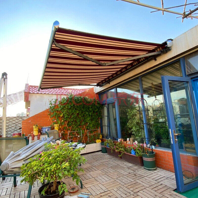 紫叶遮阳棚伸缩式雨棚阳台户外庭院铝合金电动雨篷遮阳蓬折叠伸缩