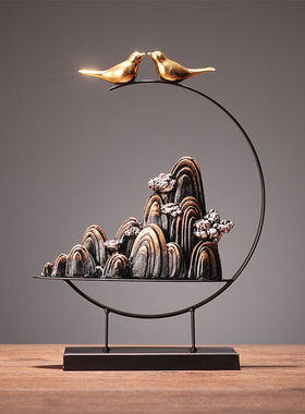 帕美居新中式假山摆件家居饰品客厅隔断电视柜酒柜装饰玄关结婚礼