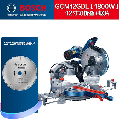 博世BOSCH锯铝机双斜角滑动式斜切锯GCM12GDL铝合金切割机12寸305