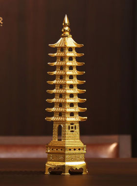 千德骏纯铜文昌塔摆件九层文峰塔家居客厅书房办公室装饰品摆设礼