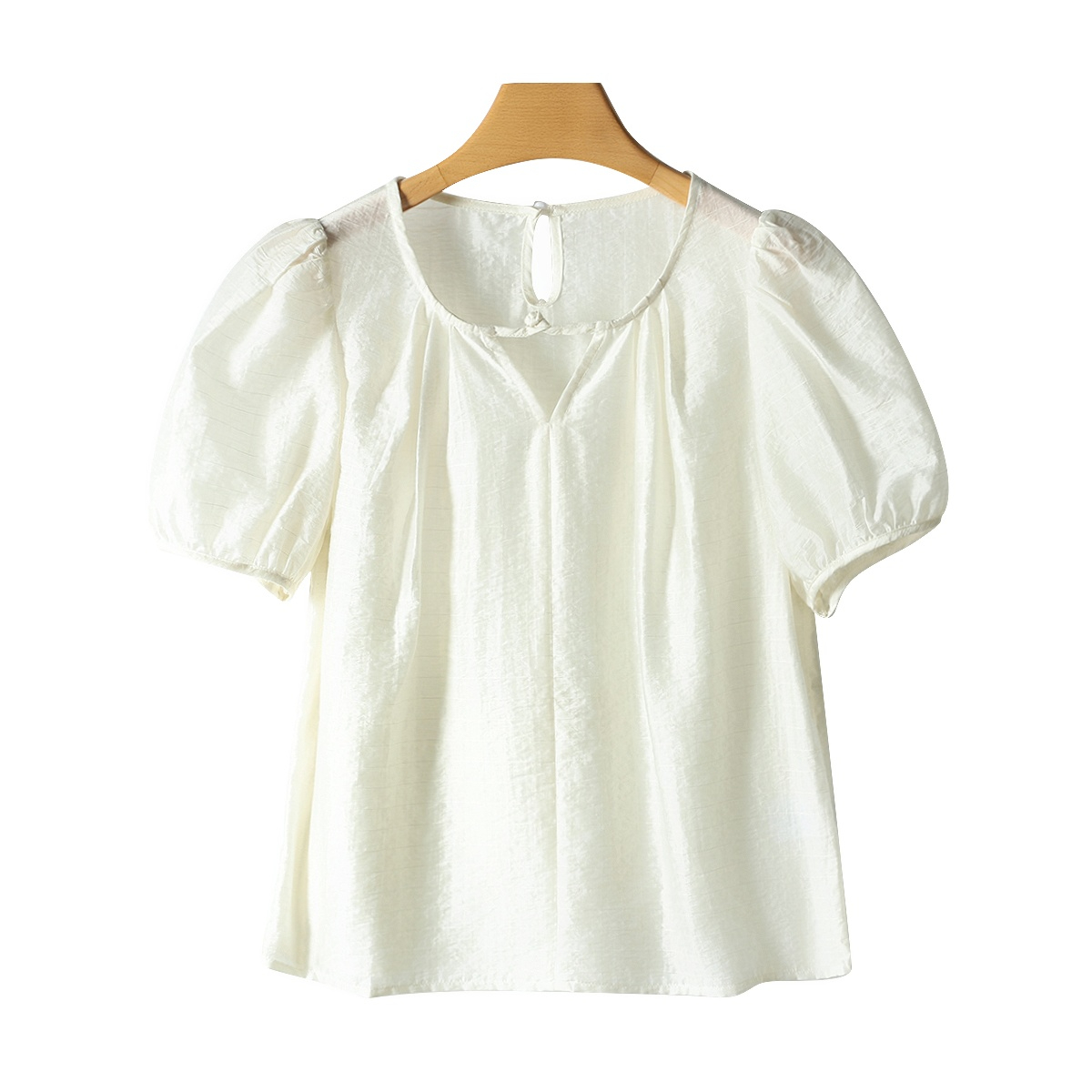 【九天】莱赛尔简约盘扣格纹轻薄小衫上衣女514品牌折扣25夏垚