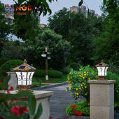 灯蒂太阳能柱头灯户外围墙大门柱子庭院灯led仿古家用别墅花园门