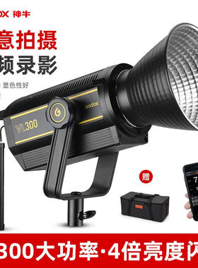 神牛VL300W摄影灯大功率直播补光灯儿童拍照室内影棚录像户外LED