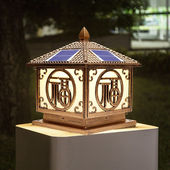 晚灯太阳能柱头灯户外庭院灯别墅花园大门欧式 柱子灯门柱灯户外防