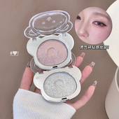 日杂水光 湿漉漉 可爱小熊水光腮红膏高光修容提亮多用自然