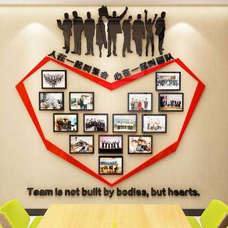 舒厅公司员工风采照片墙3d亚克力水晶立体墙贴画公司企业文化相框