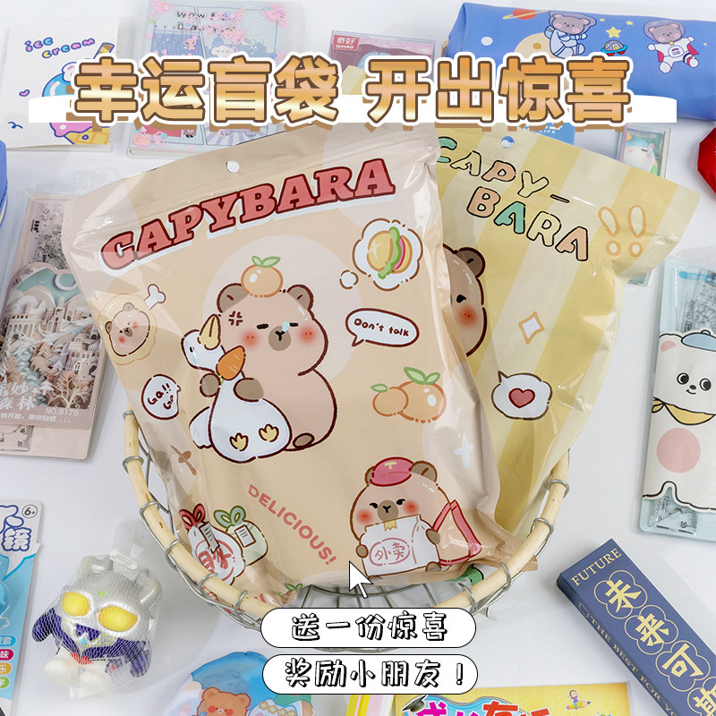 一年级学生入学开学奖励小礼品实用卡皮巴拉盲袋盲盒儿童文具