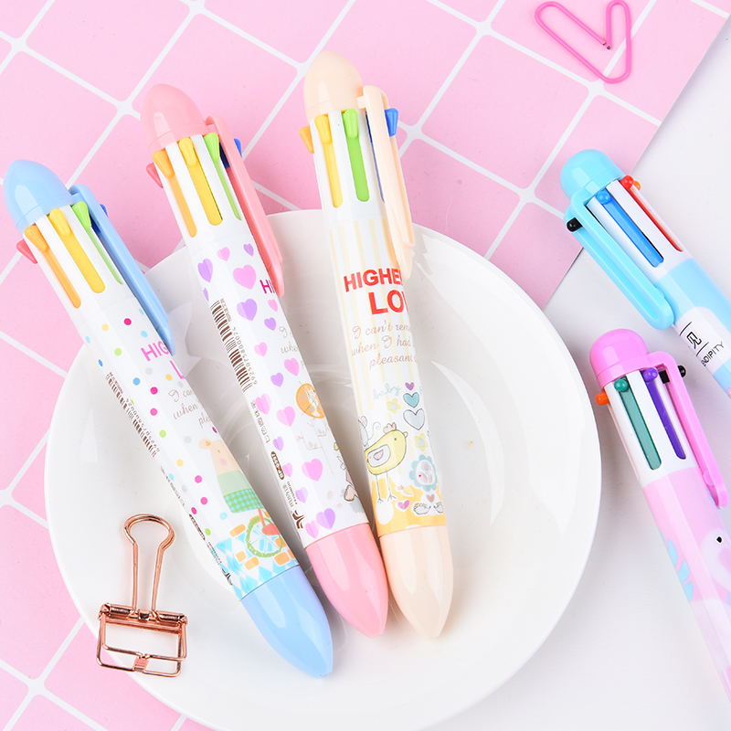 多色圓珠筆創意韓國小學生多功能筆彩色圓珠筆彩虹筆文具用品批發
