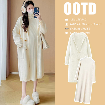 孕妇外套秋冬外穿2025新款针织