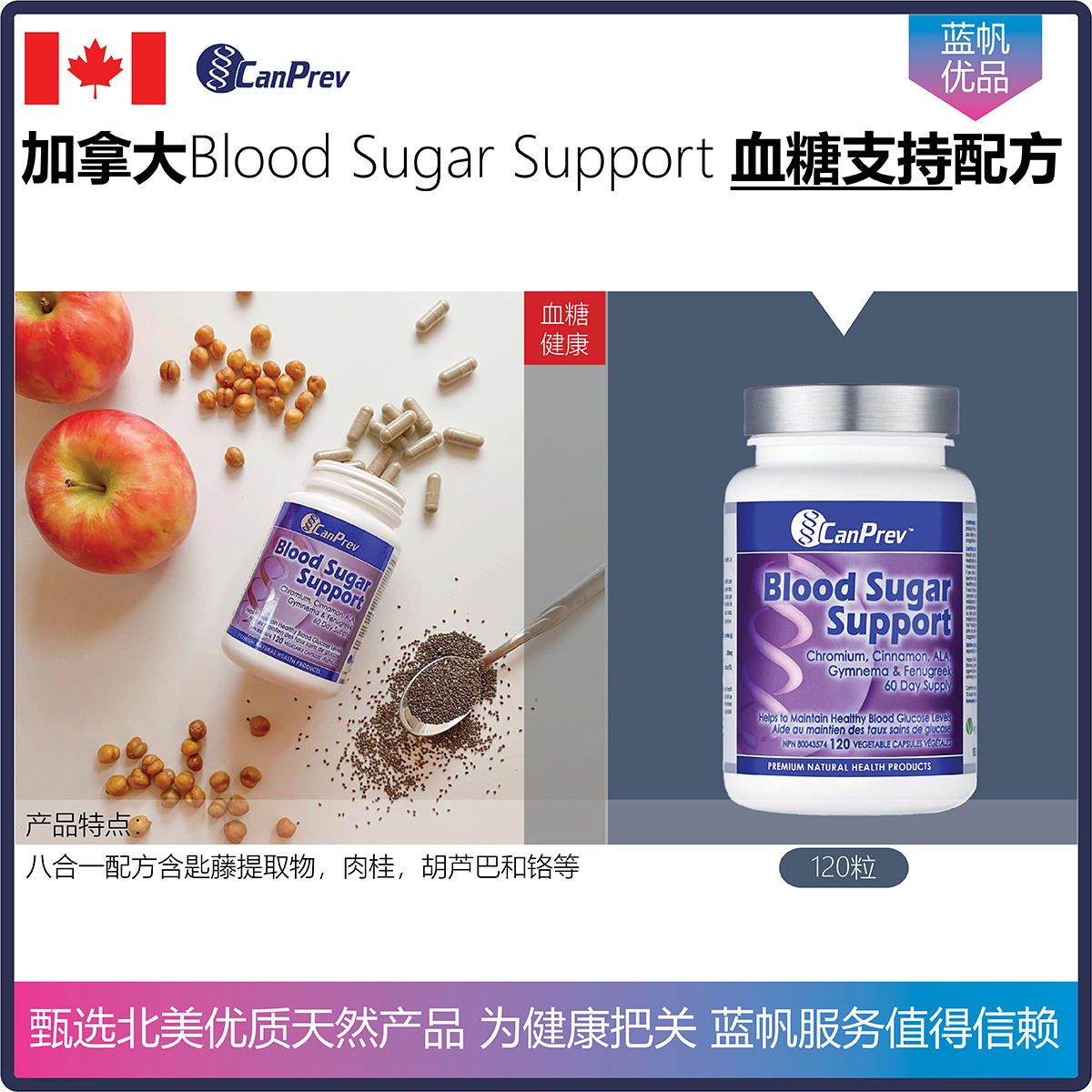 加拿大CanPrev Blood Sugar Support匙藤硫辛酸血糖支持配方