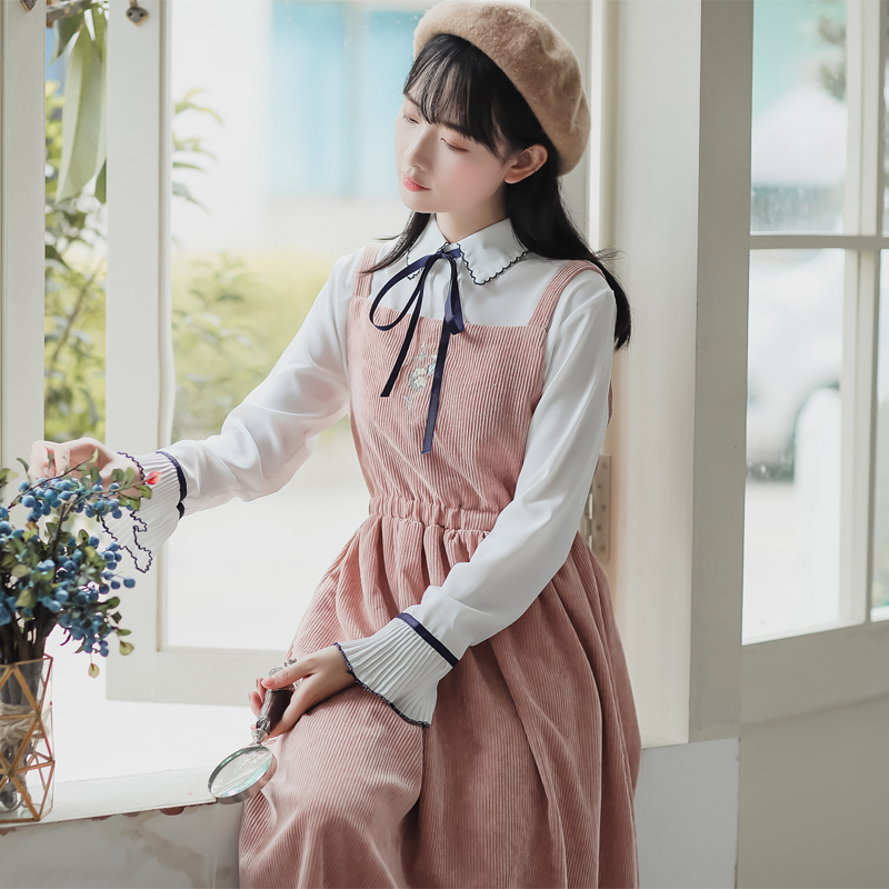 10-13新券背带裙女2019新款秋装流行连衣裙