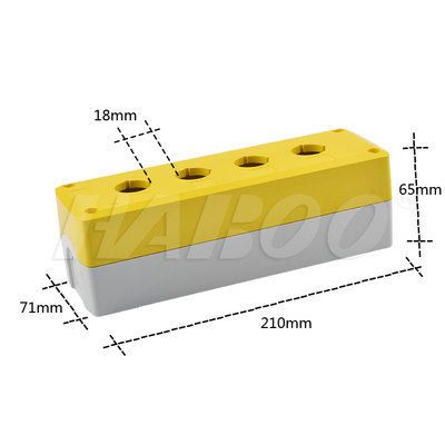 GOB1孔3孔2孔按钮开关盒子22MM 防水盒 接线盒 黄色或灰色控制盒