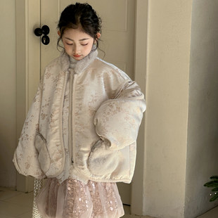 女童新年棉衣大童超好看加厚拜年服初中生儿童保暖新中式过年外套