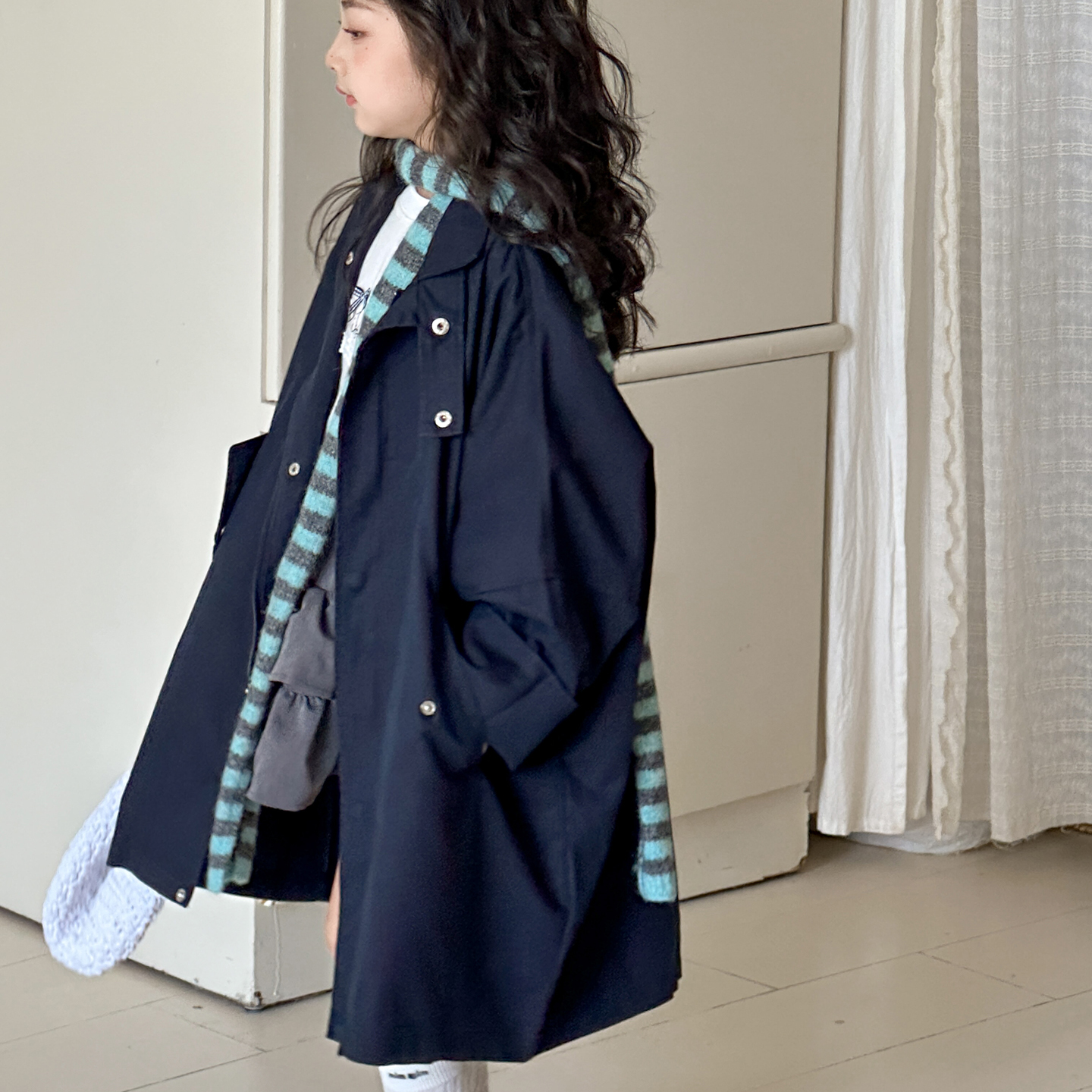 女童风衣春秋款2025新款儿童中长款上衣大童秋季户外工装外套