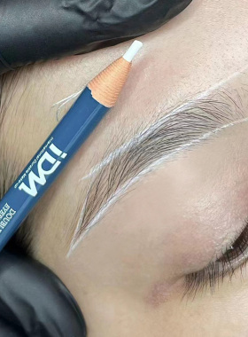 纹绣白色眉笔拉线防水防麻化妆专用设计眉形半永久定位定点记号笔