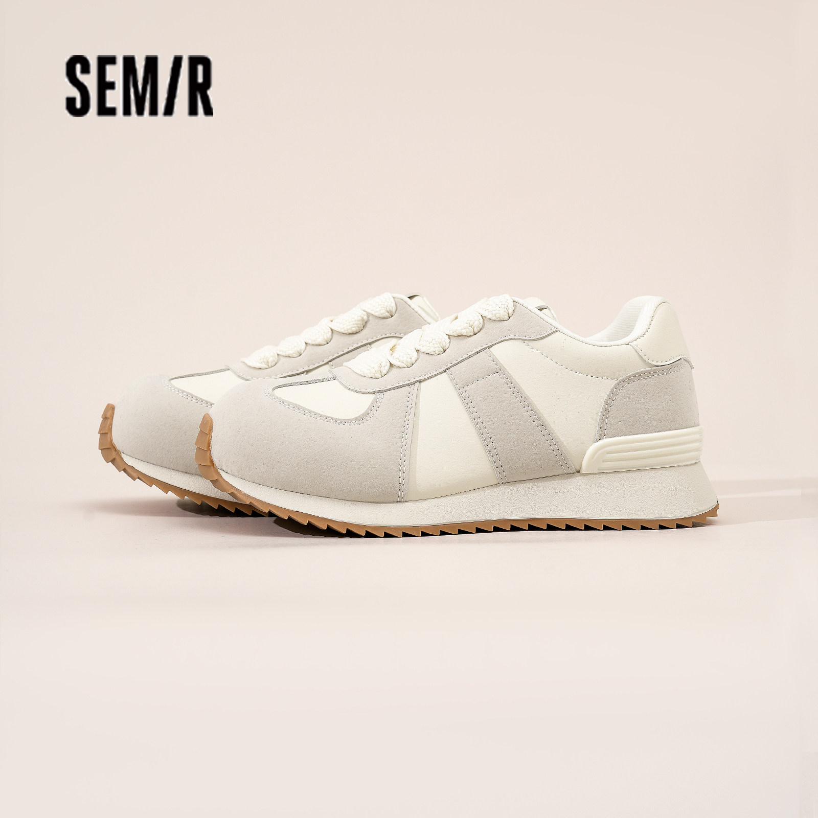 Semir女鞋德训鞋2026春季新款经典复古小白鞋软底大头运动休