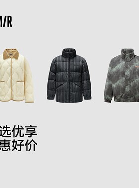 森马冬印花外套宽松连帽羽绒服男