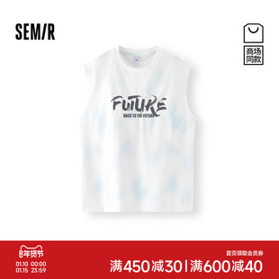 [商场同款]森马针织背心男个性印花运动坎肩2025夏季新款无袖t恤