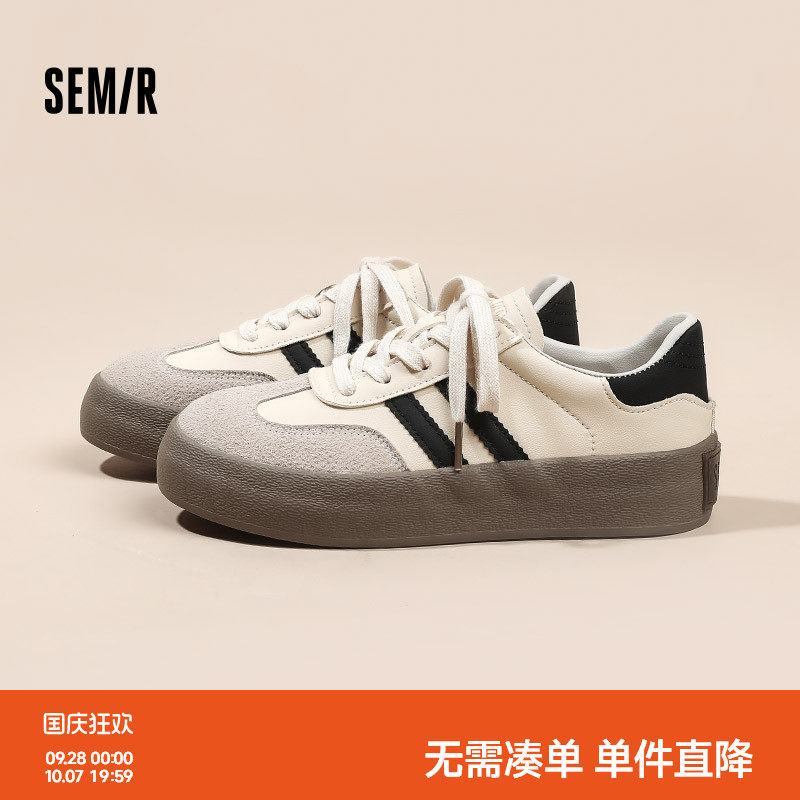 厚底经典德训鞋女巨好看小白鞋女图片