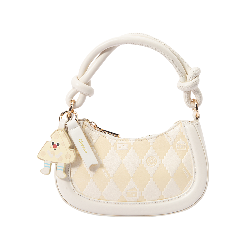 森马包包斜挎包女马鞍包手提包时尚设计感单肩包俏皮可爱豌豆包女