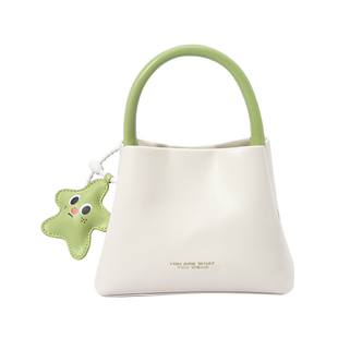 森马包包水桶包女2024新款精致mini手提包多巴胺斜挎包撞色单肩包