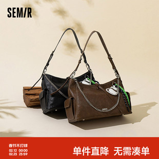 森马包包女托特包多口袋工装手提包大容量斜挎包2025新款医生包