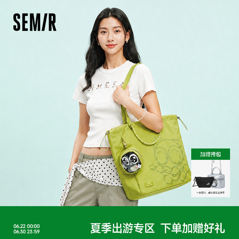商场同款|森马罗小黑周边包单肩包情侣托特包校园通勤手提包联名