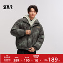 外套潮流个性 森马羽绒服男2024冬季 晕染印花厚款 时尚 oversize 新款