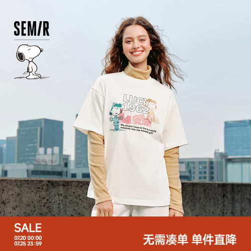 史努比系列森马印花短袖T恤女
