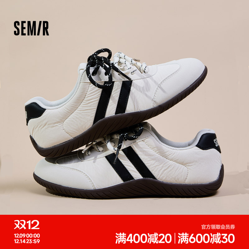 Semir女鞋薄底芭蕾德训小白鞋