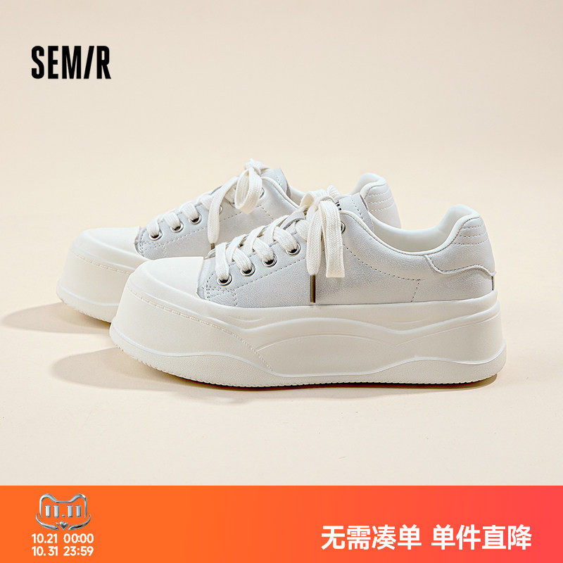 Semir新款韩系百搭运动小白鞋女