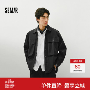 户外工装 男春季 衬衣实用立体大口袋通勤上衣oversize 衬衫 森马长袖