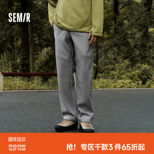 森马加绒直筒裤三防户外休闲裤男