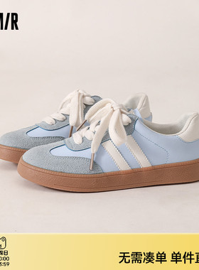 Semir女鞋蓝色德训鞋2026春夏新款平底运动百搭小众休闲板鞋女款